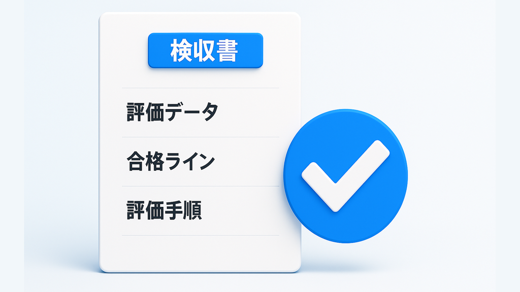 AIの検収条件(評価データ・合格ライン・評価手順)